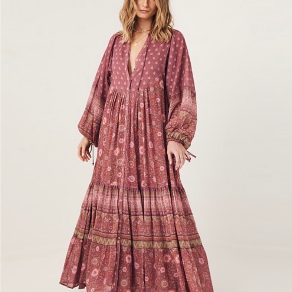 NWT Spell & The Gypsy Utopia Gown Berry XS - Picture 4 of 6